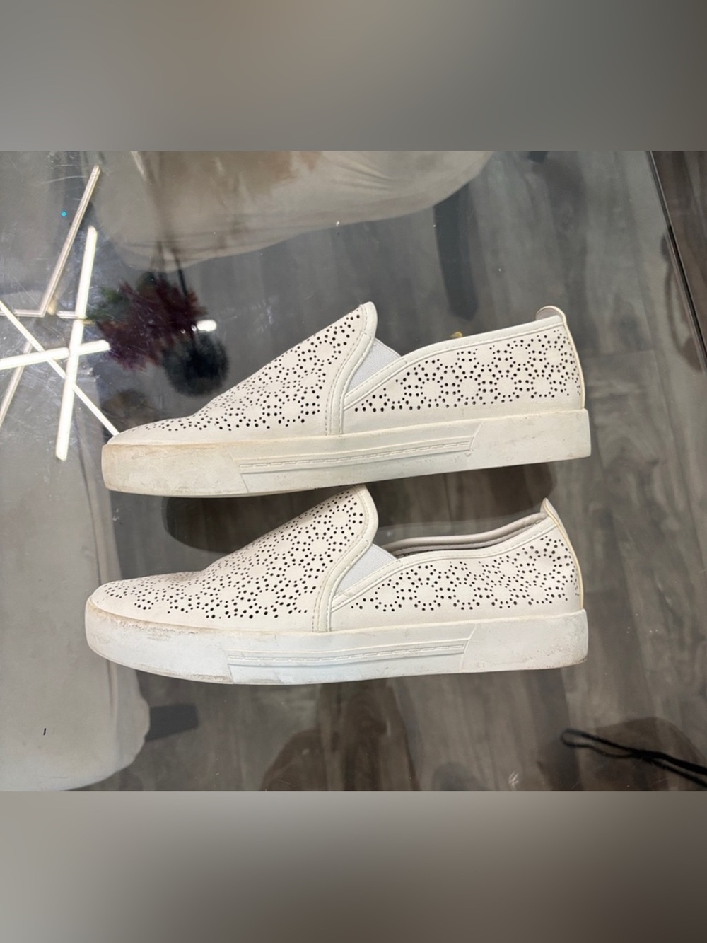 Call It Spring White Perforated Slip-On Sneakers US 7